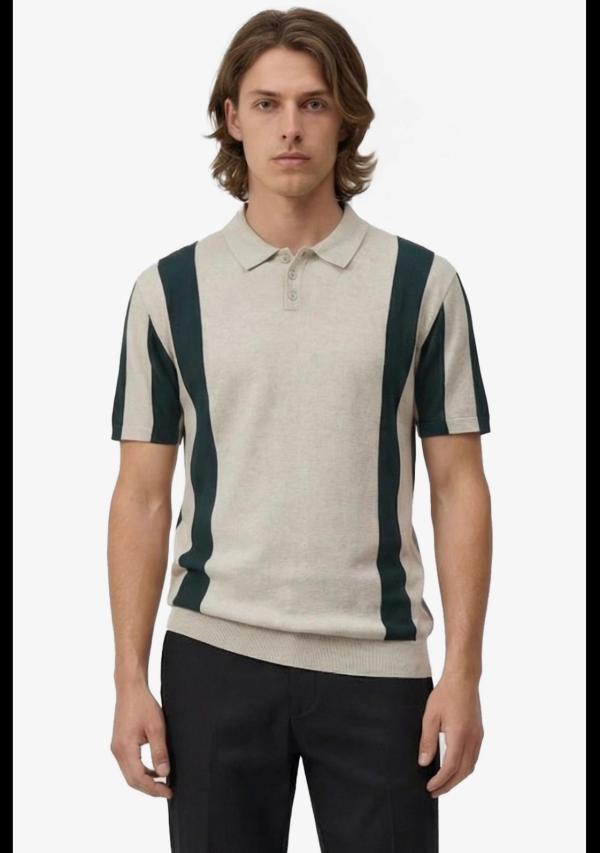 Bugge_knitted_polo_beige_green