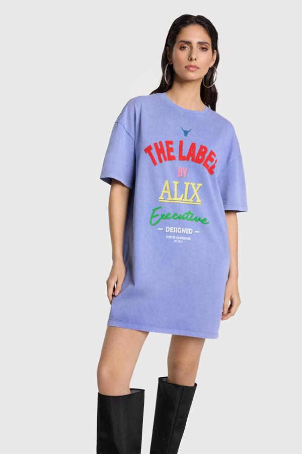 Colorfull_The_Label_T_shirt_dress_paars_2