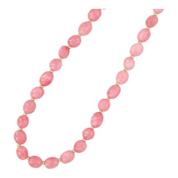 Ketting_halfedelsteen_jade_roze_tumble_stones