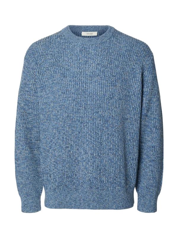 Slmtilum_Ls_Knit_Crew_Neck_Noos_Medium_Blauw
