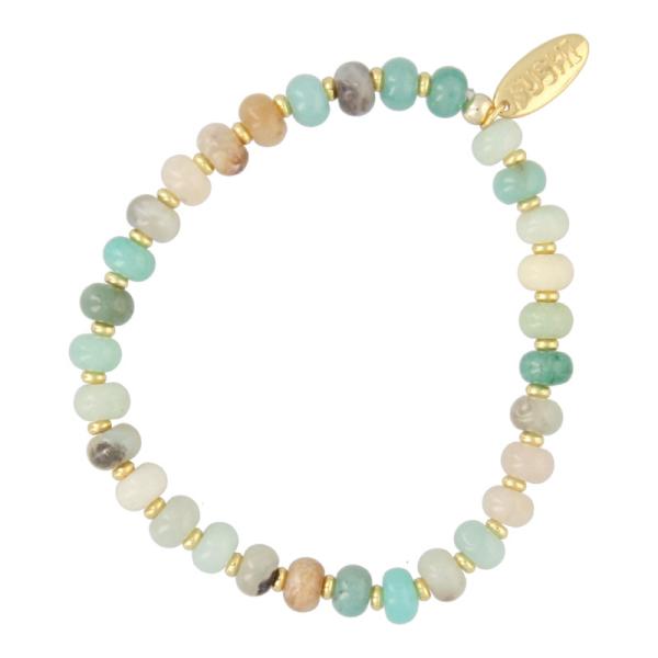 Armband_halfedelsteen_amazonite_en_schijfje_goud
