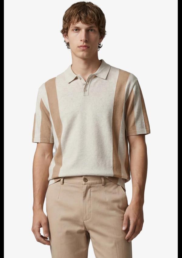 Bugge_knitted_polo_beige_salm