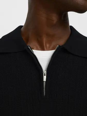 Cran_struc_zip_polo_zwart