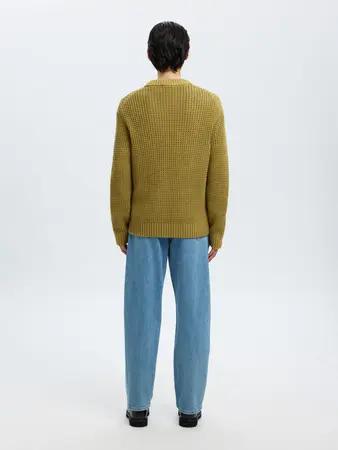 Dereck_struc_cardigan_olijf_1