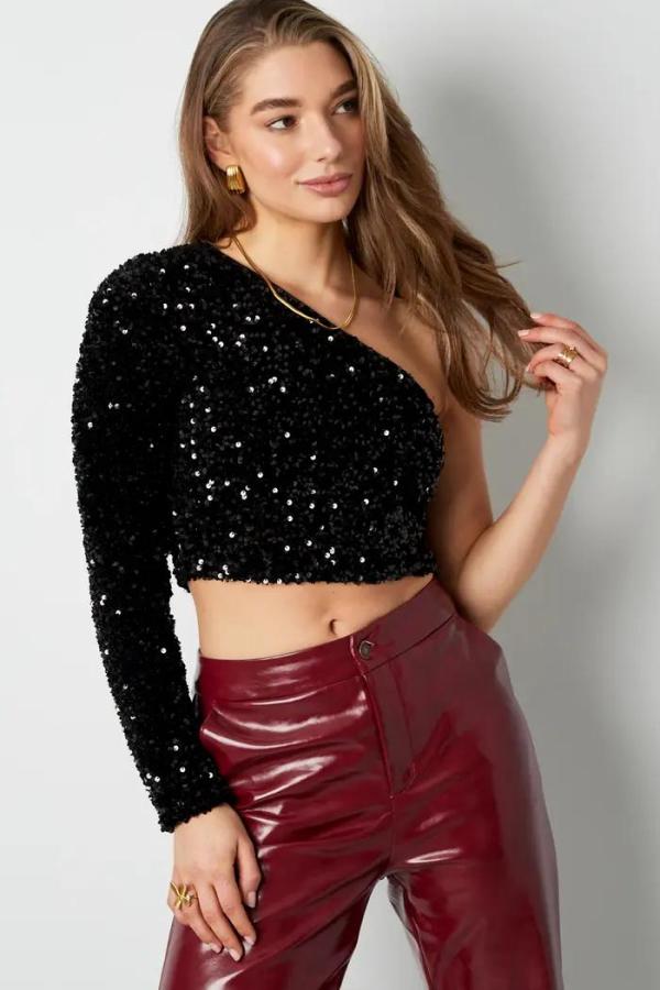 Glitter_one_shoulder_top___Black_4