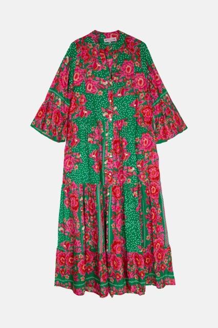 Hawaii_groene_jurk_met_wijde_mouwen_1