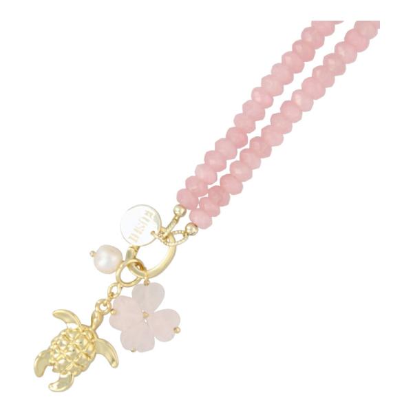 Ketting_facetgeslepen_glas_donut_zachtroze_met_clip_en_bedels