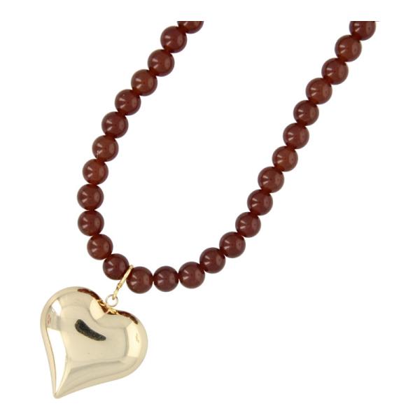 Ketting_halfedelsteen_10mm_jade_donkerbruin_met_gouden_hart