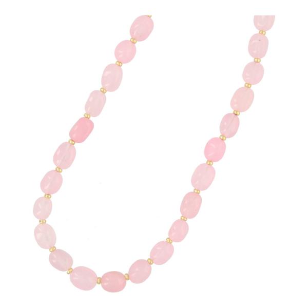 Ketting_halfedelsteen_jade_zachtroze_tumble_stones