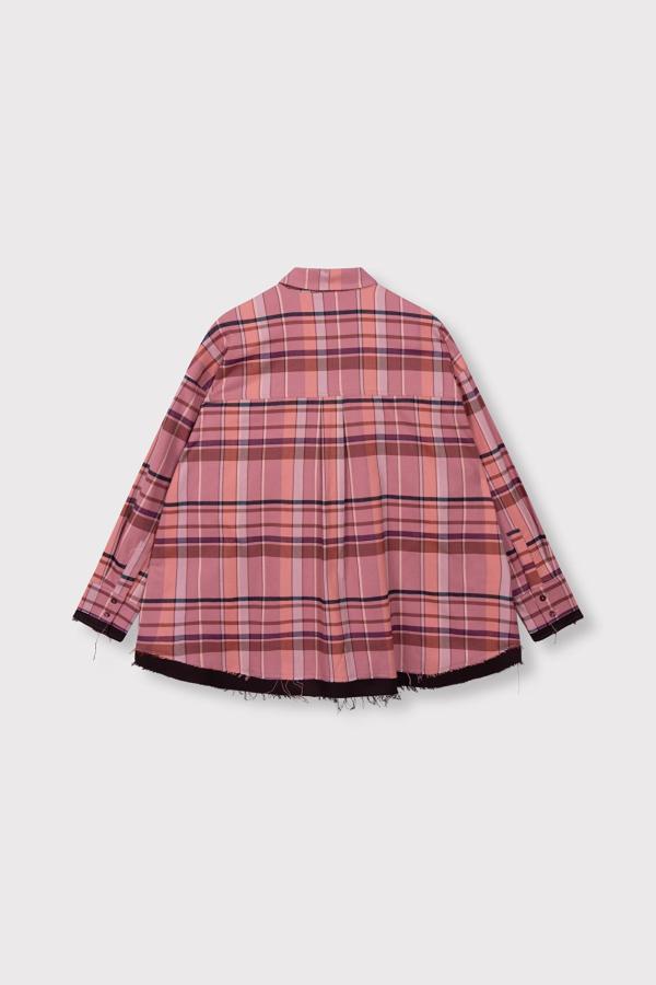 Ladies_woven_check_blouse_bright_coral_2