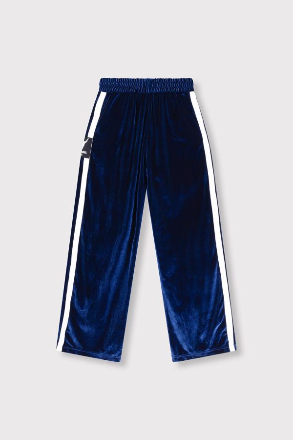 Ladies_woven_velvet_sporty_pants_Cobalt_3