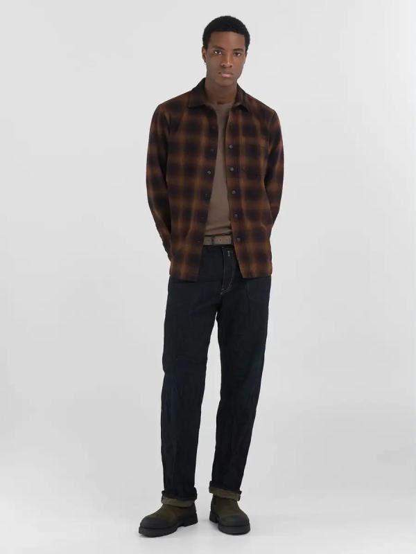 M4095_Checkered_overshirt_black_tobacco_