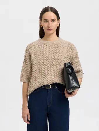Nelly_gebreid_T_shirt_birch