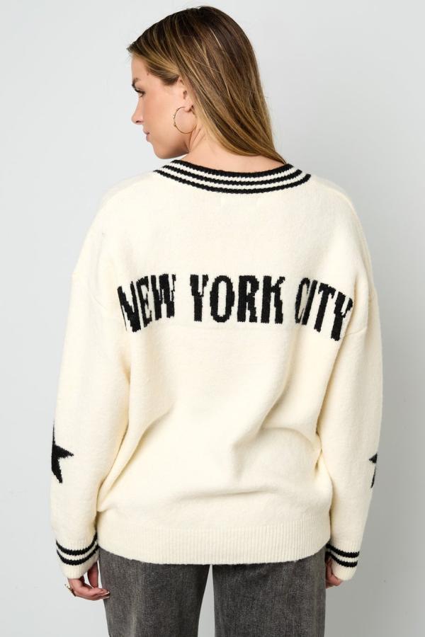 New_York_City_V_hals_trui_beige___zwart_2