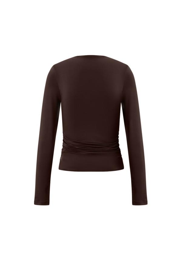 Nylon_Lange_mouwen_top_bruin_2