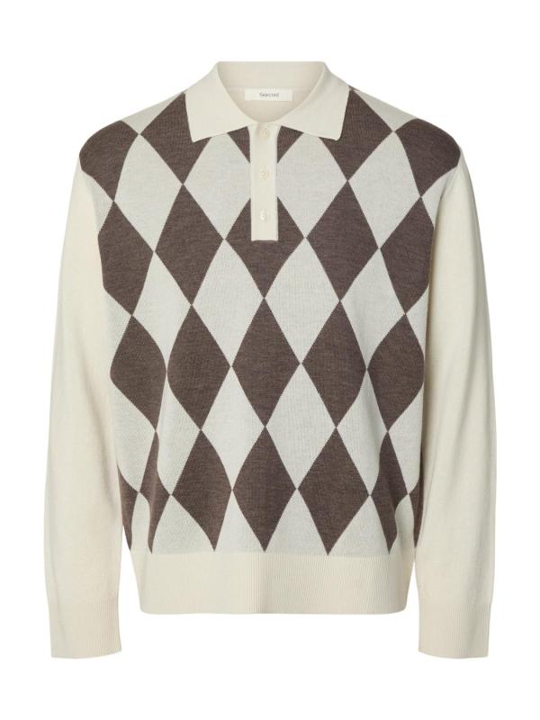 Slmtray_Ls_Merino_Argyle_Polo_Licht_Grijs