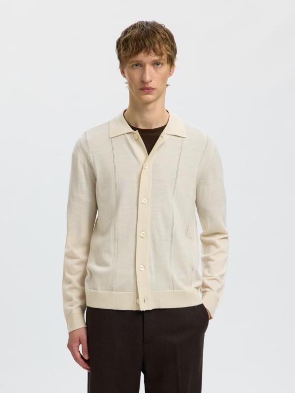 Slmtray_Ls_Merino_Struc_Polo_Cardigan_Licht_Grijs_1