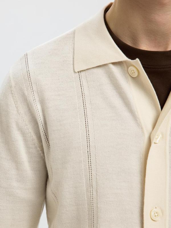 Slmtray_Ls_Merino_Struc_Polo_Cardigan_Licht_Grijs_3