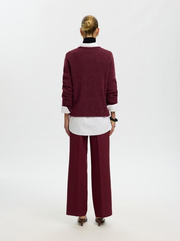Slwlulu_New_Ls_Knit_O_Neck_Noos_Donker_Rood_2
