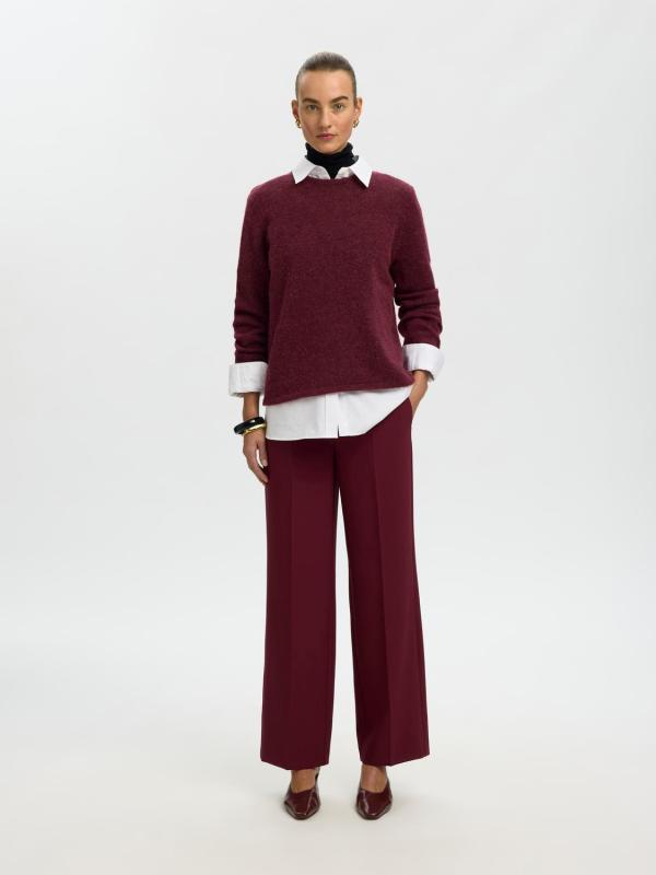 Slwlulu_New_Ls_Knit_O_Neck_Noos_Donker_Rood_3