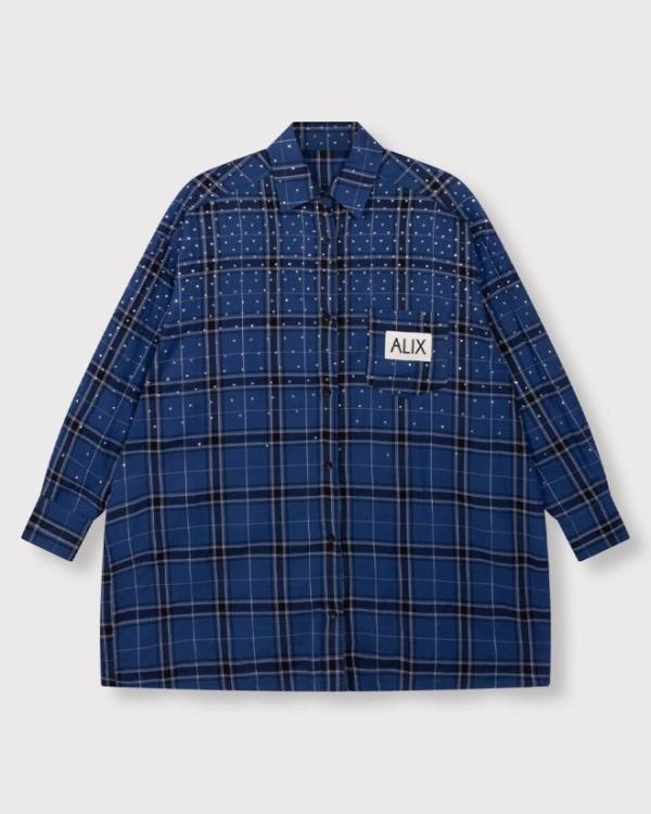 Studded_check_blouse_dress_1