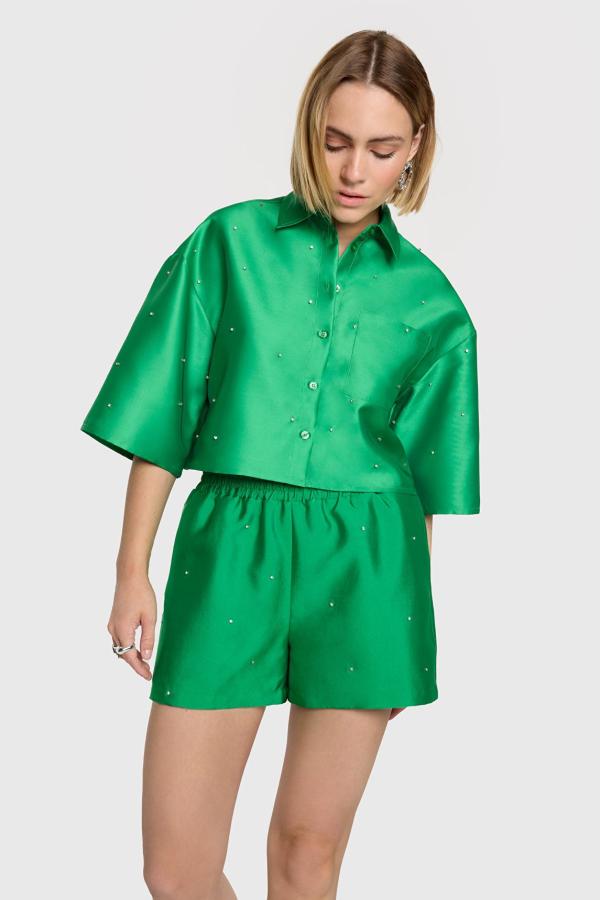 Woven_embellished_satin_blouse_green_1